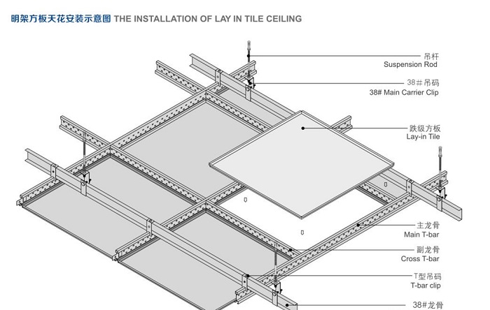 铝扣板 明架铝扣板节点图